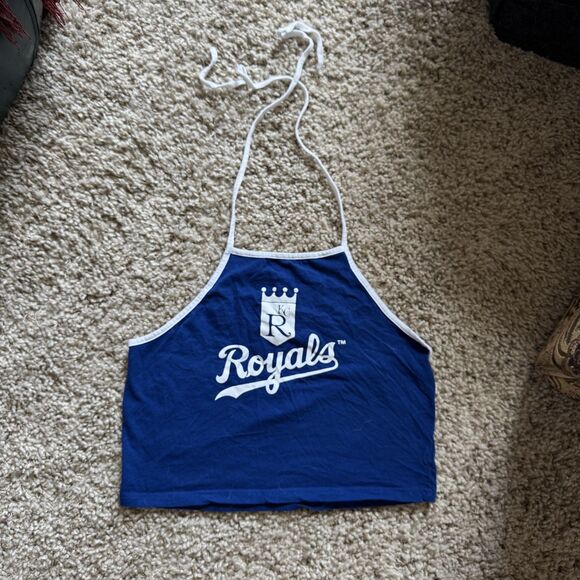 Collectible Kansas City KC Royals Baseball Blue and White Halter Top - Picture 2 of 3